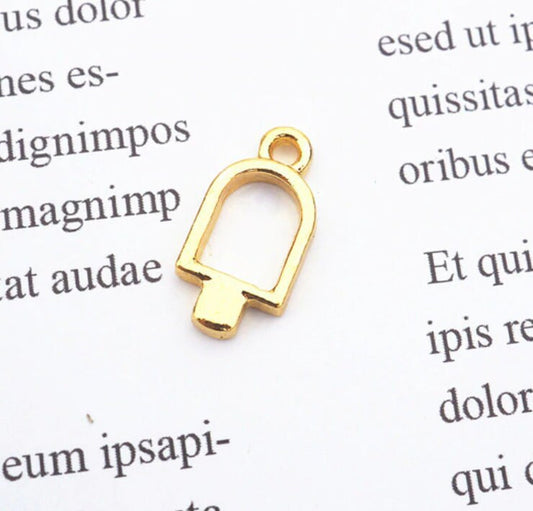 Open Back Bezel Ice Cream Charm (15.5mm x 8mm)