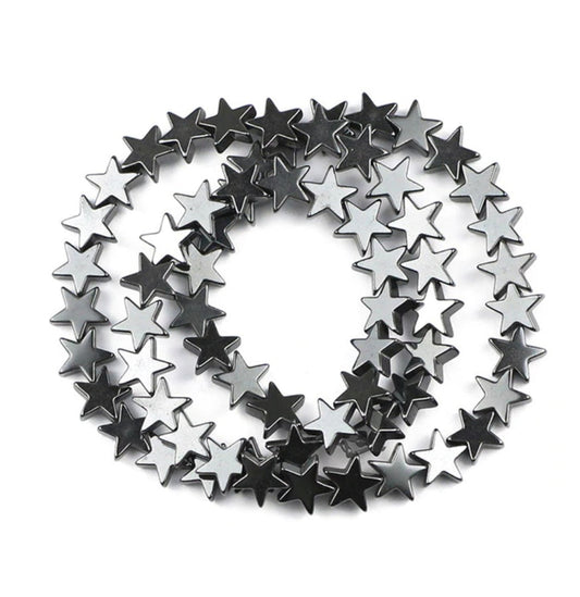 4mm Black Star Bead Hematite