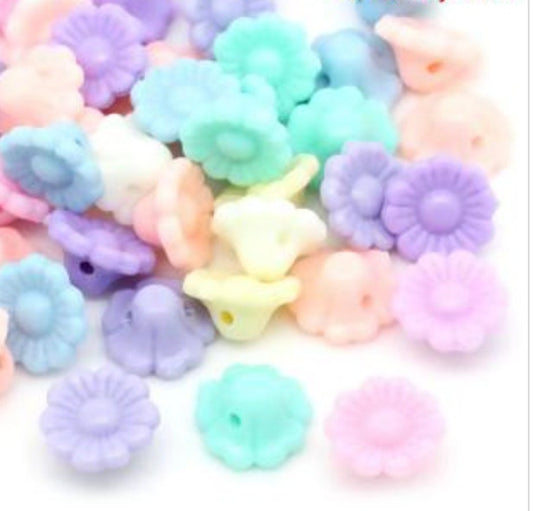 Pastel Acrylic Flower Bud Spacer Beads (12MM)