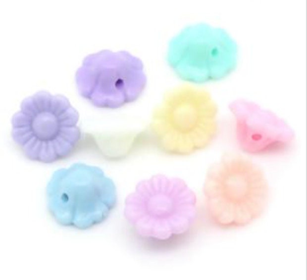 Pastel Acrylic Flower Bud Spacer Beads (12MM)