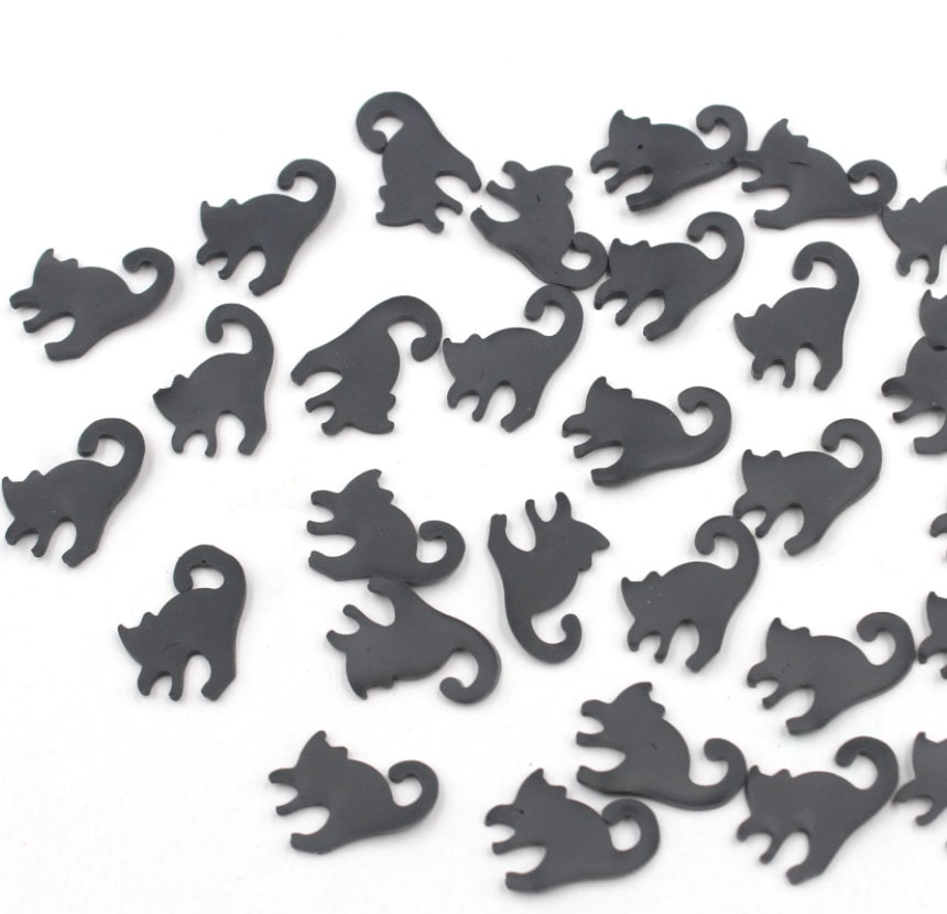 FAKE 15MM Black Cat Polymer Clay Sprinkle (NOT EDIBLE) D24-32