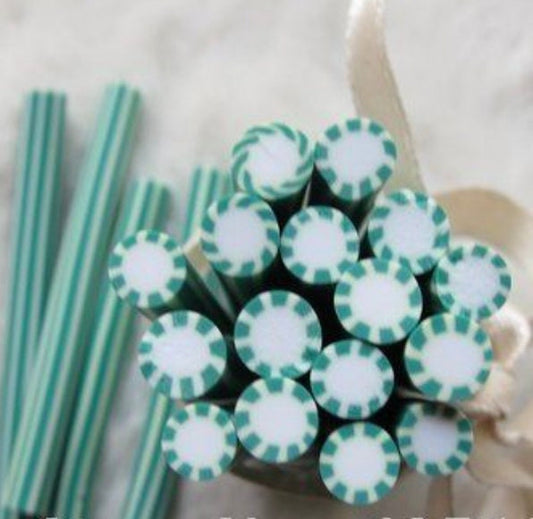 5MM Green Peppermint Polymer Clay Canes (NOT EDIBLE)