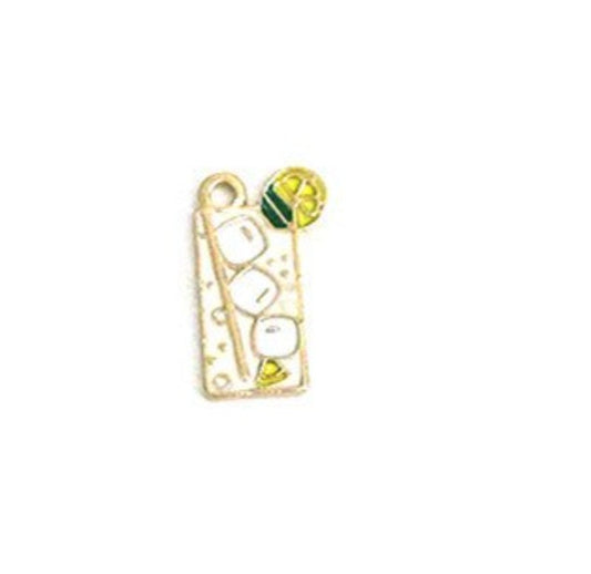 Alloy Enamel Lemonade Drink Charms (20mm x 9mm)