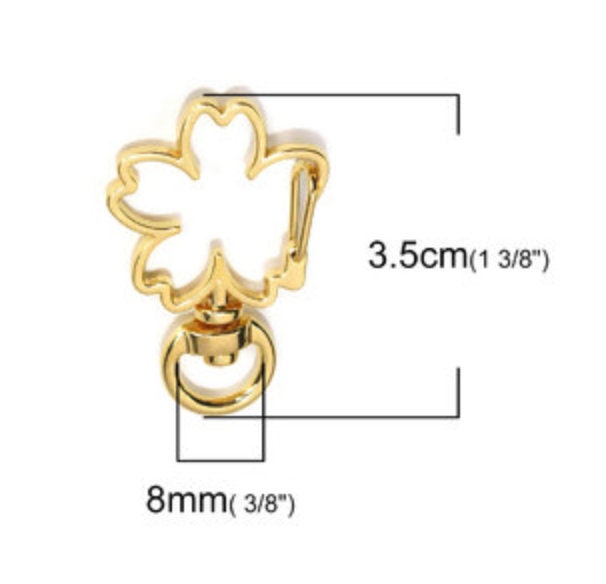 Gold Sakura Shaped Key Ring