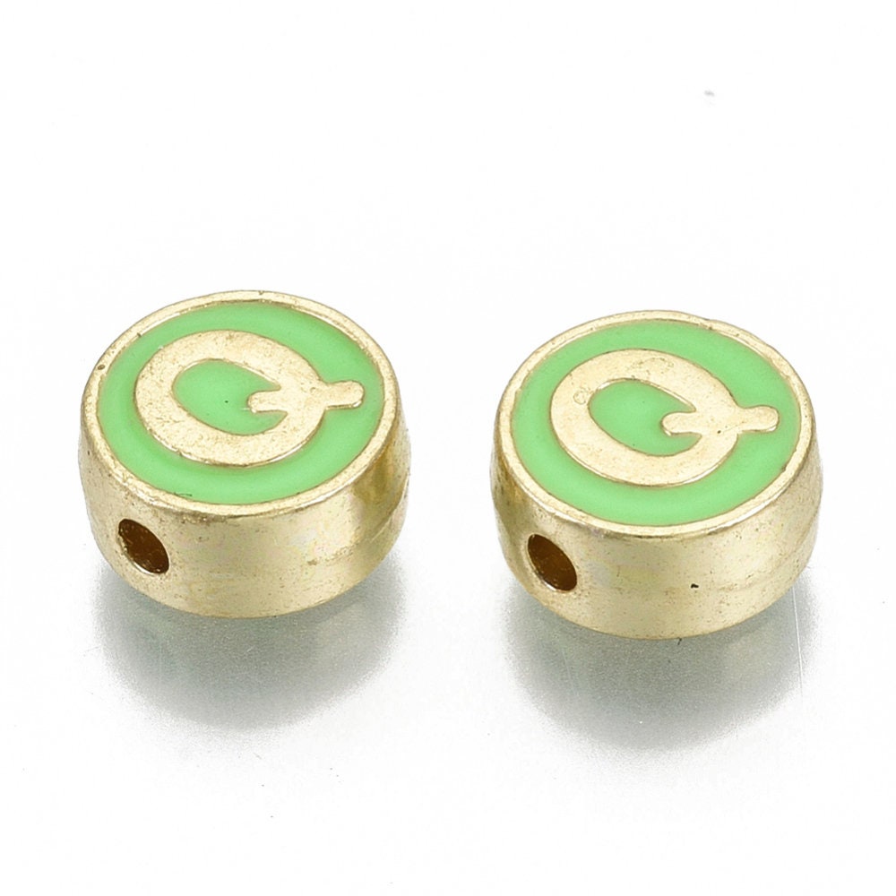 LETTER Q Alloy Enamel Initial Charms (8x4mm, Hole: 1.5mm)