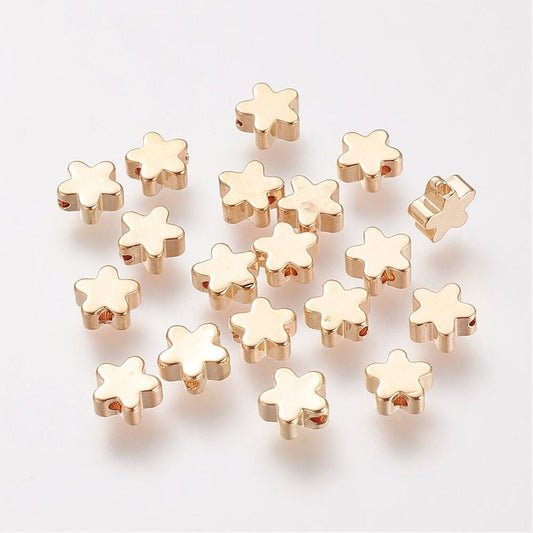 Gold Flower Charm 18K Gold Plated (6mm x 6mm x 3mm)