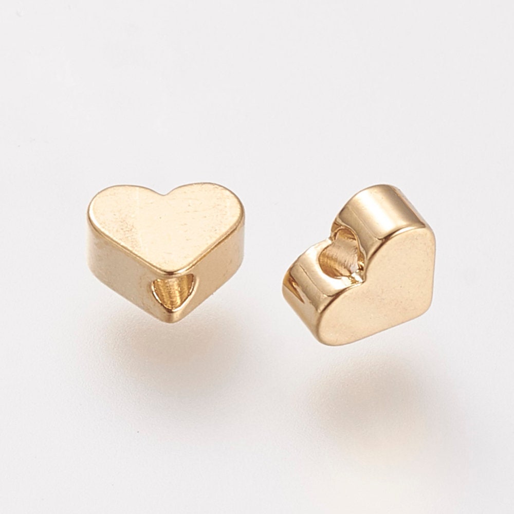 Gold Heart Charm 18K GOLD PLATED (4.5mm x 5.5mm x 2.5mm)