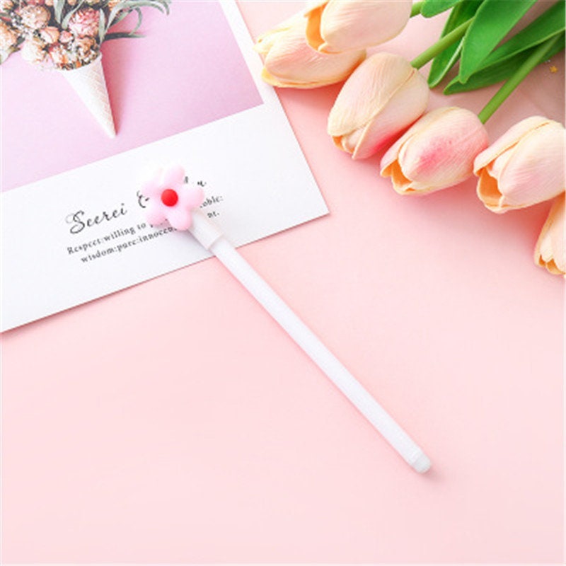 Cute Flower Black Gel Ink Pen