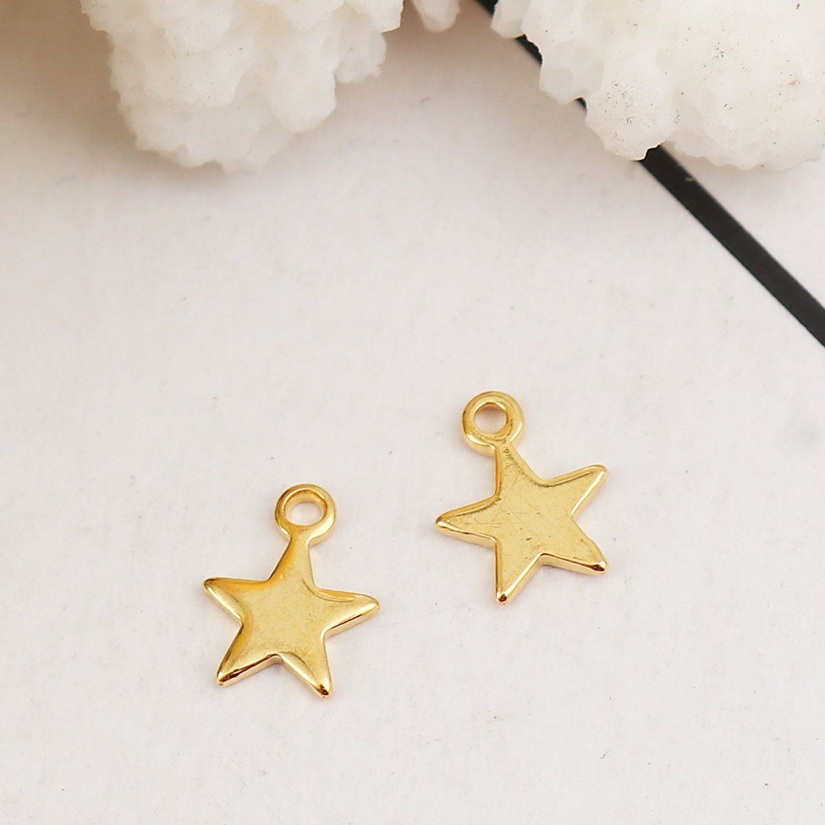 18K Gold Plated Star Charm (6MM x 8MM)