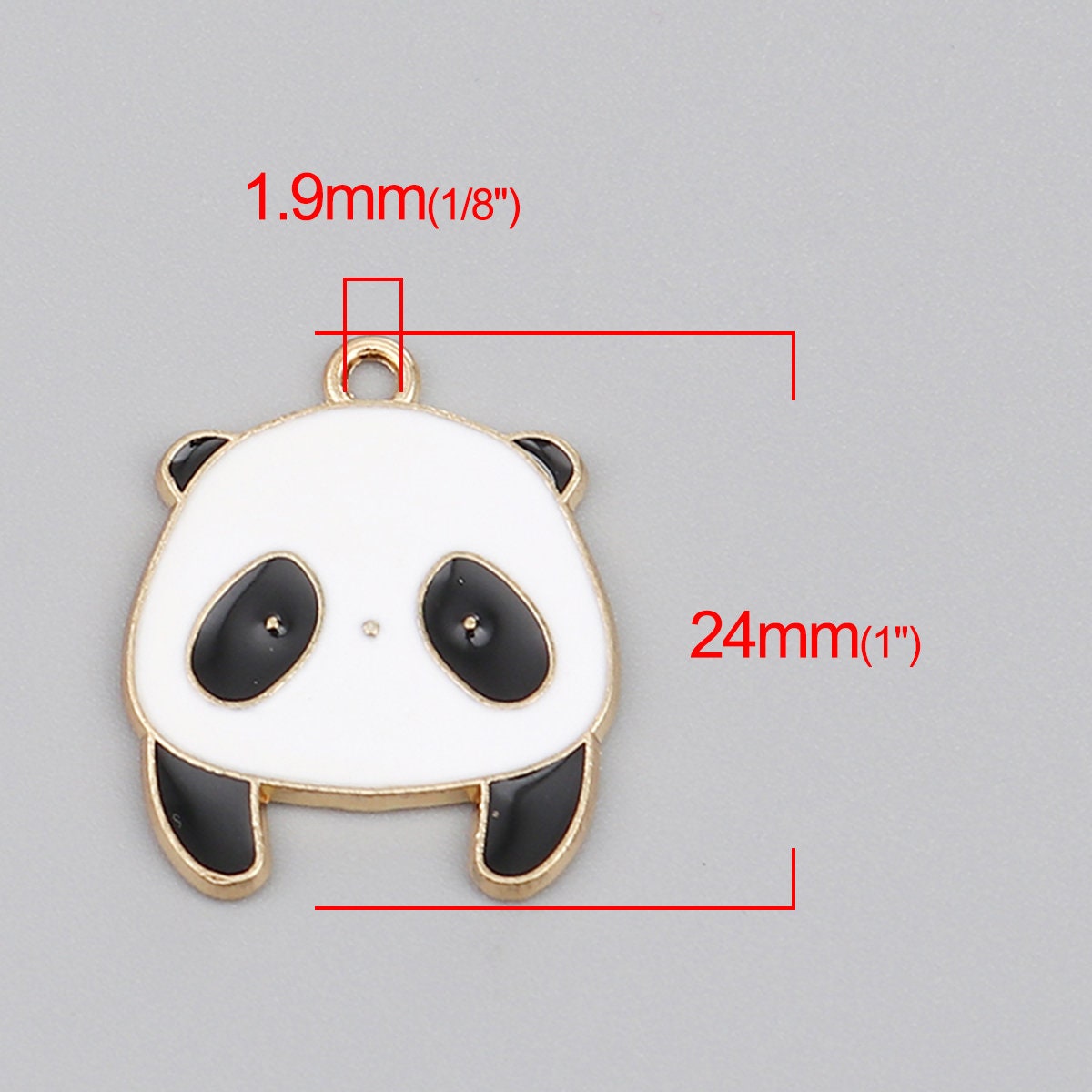 Cute Panda Enamel Charm (24mm x 20mm)