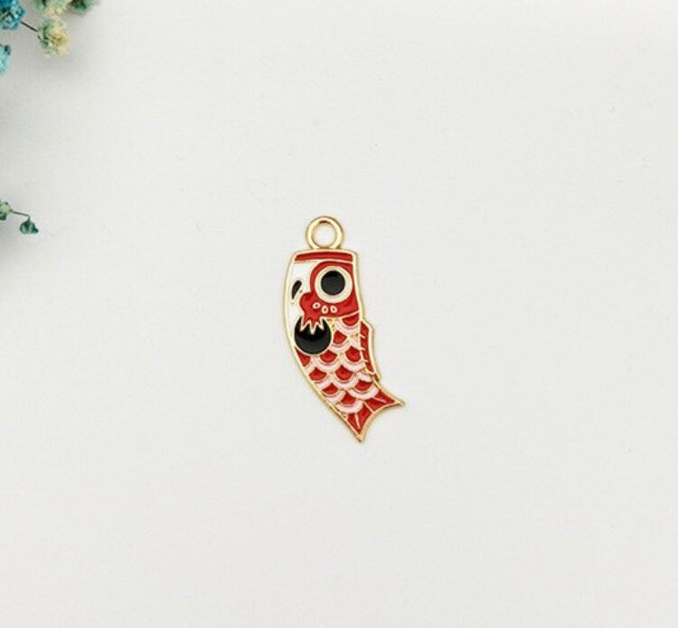 Cute Japanese Fish Kite Charm (13mm x 33mm)