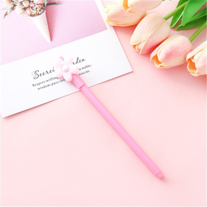 Cute Flower Black Gel Ink Pen