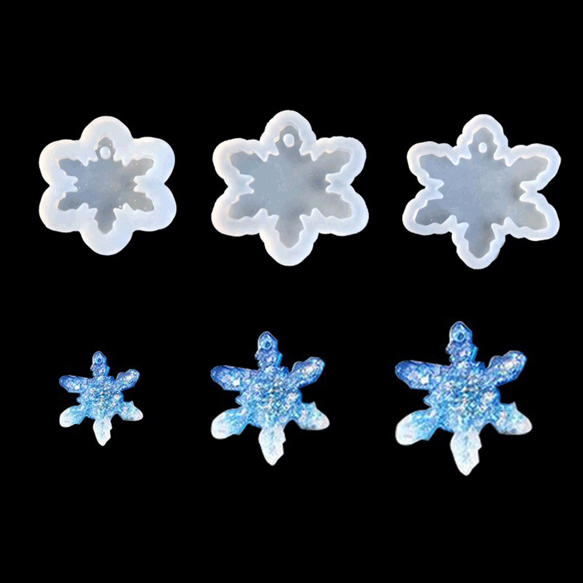 Small Medium Large Snowflake Silicone Mold