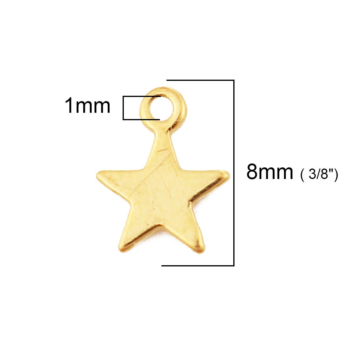 18K Gold Plated Star Charm (6MM x 8MM)