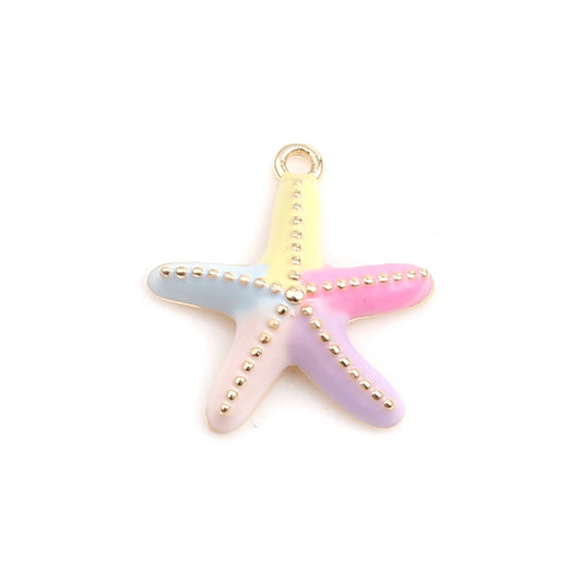 Pastel Starfish Ocean Animal 18K Gold Filled Charm (14MM x 13MM)