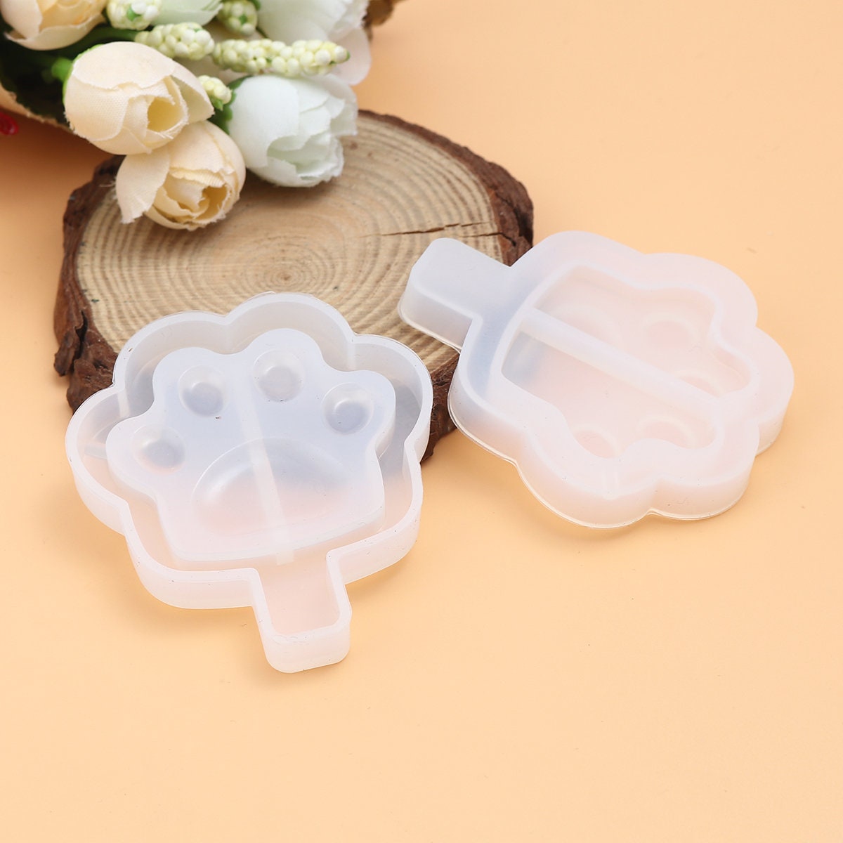 Cat Paw Popsicle Ice Cream Shaker Charm Silicone Mold