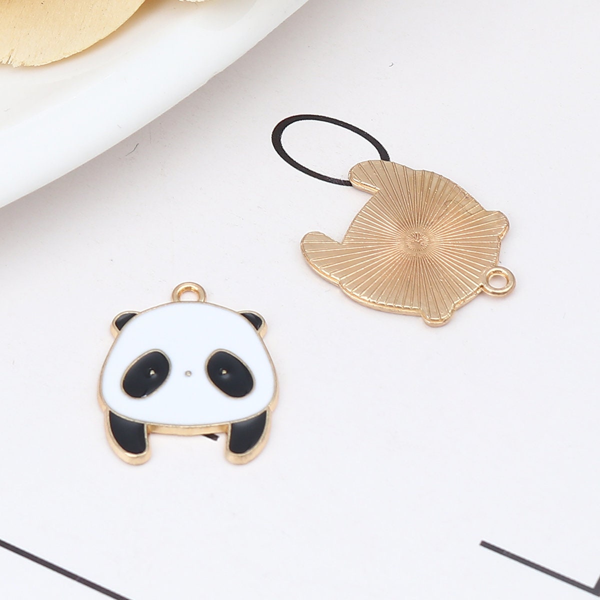 Cute Panda Enamel Charm (24mm x 20mm)