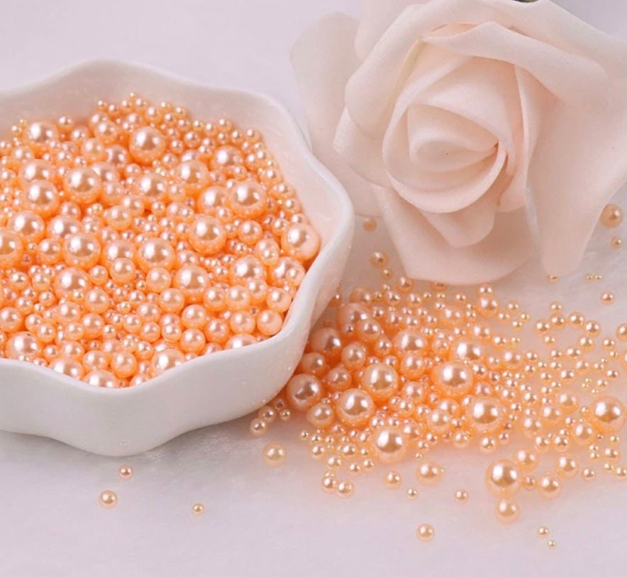 FAKE Orange No Hole Pearls (2.5MM-5MM; NOT EDIBLE) D12-21