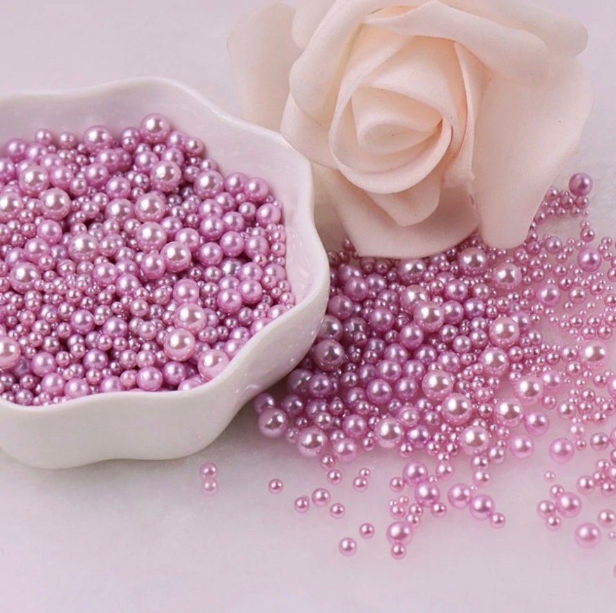 FAKE Light Purple No Hole Pearls Slime (2.5MM-5MM; NOT EDIBLE) D12-30