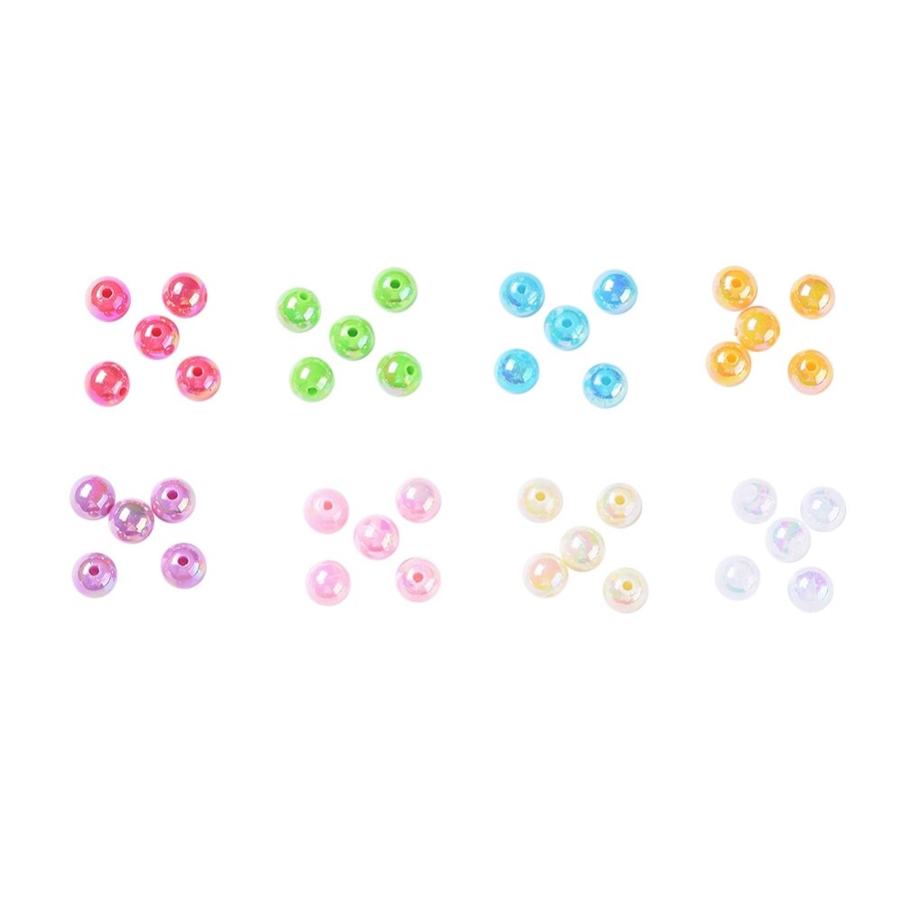 Cute AB Mixed Colors Colored 8MM Round Bead Set (240 PCS. per box)