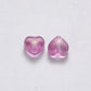 Cute Spray Painted Violet Colored Glass Heart Beads (6mm x 6mm x 4mm) B06