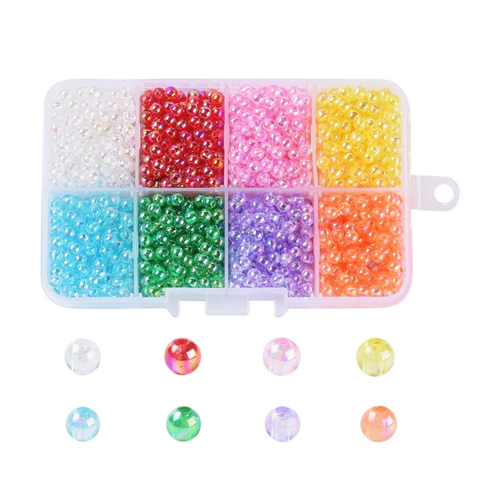 8 Colors AB Colored Round Bead Set (4MM/6MM/8MM)