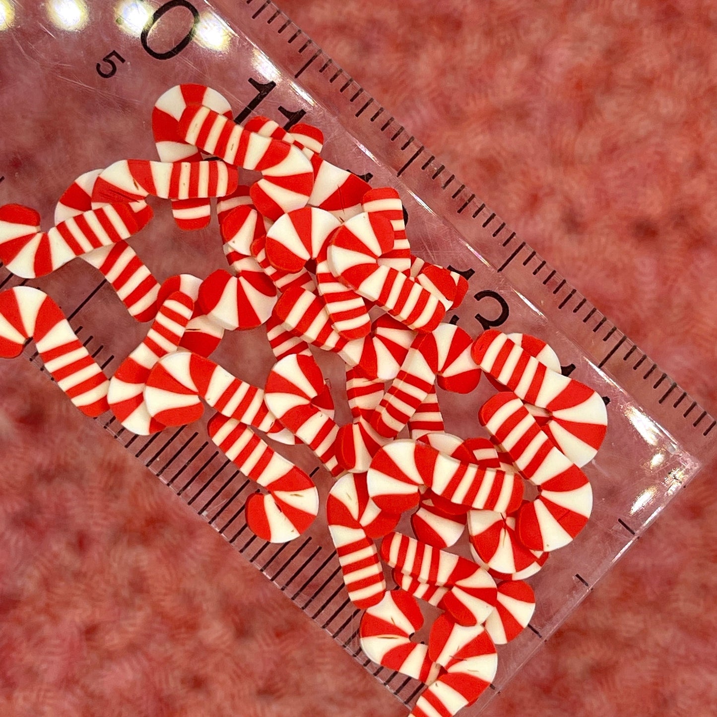 FAKE 5MM/10MM Candy Cane Slices Polymer Clay Sprinkle (NOT EDIBLE) D23-02 (5MM) | D23-11 (10MM)