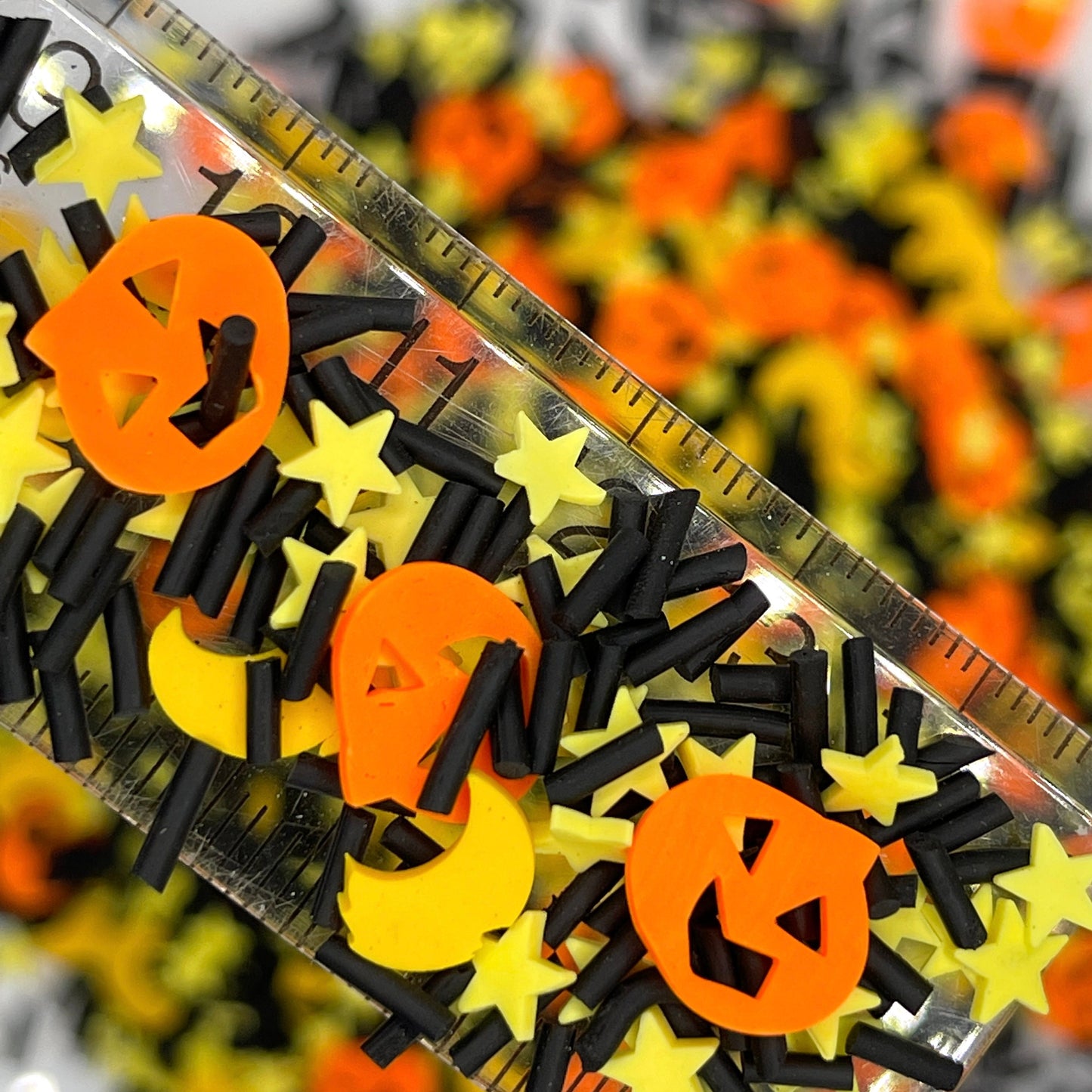 FAKE Pumpkin Moon and Star Halloween Polymer Clay Sprinkle Mix (NOT EDIBLE) D7-21