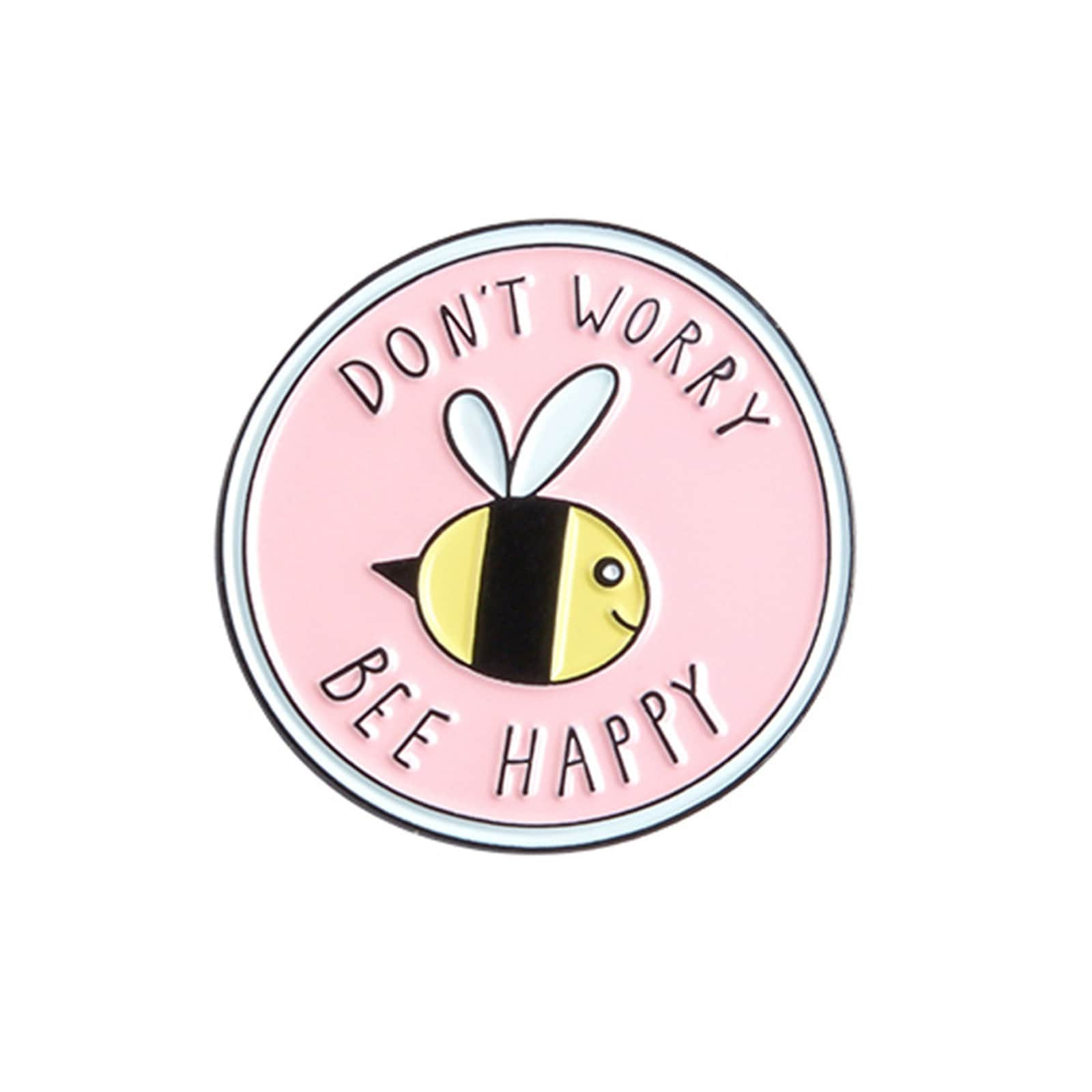 Bee Themed Print Enamel Pin