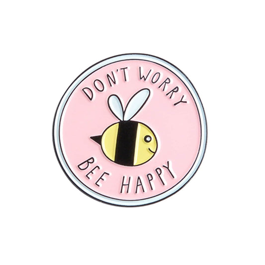 Bee Themed Print Enamel Pin