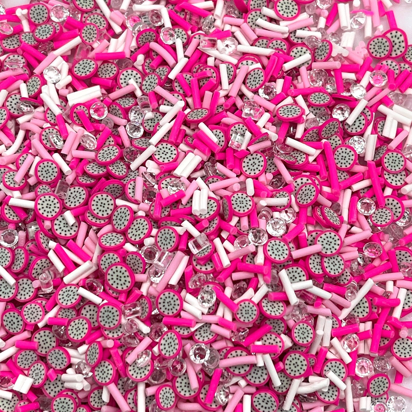 FAKE Dragonfruit Faux Ice Polymer Clay Sprinkle Mix (NOT EDIBLE) D10-23