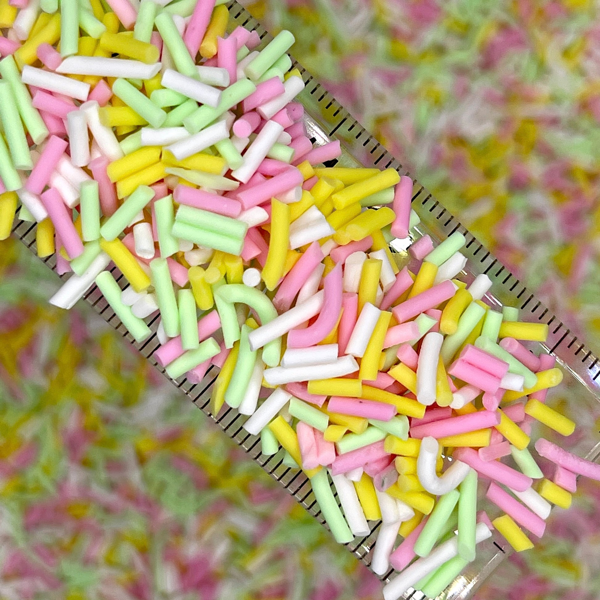 FAKE Pink Green Yellow Polymer Clay Sprinkle Mix (NOT EDIBLE) D11-15