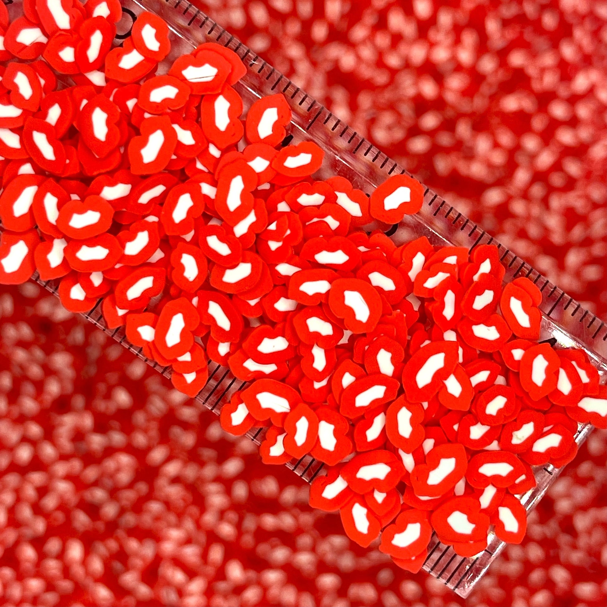 FAKE 5MM Red Lips Polymer Clay Sprinkles (NOT EDIBLE) D36-24