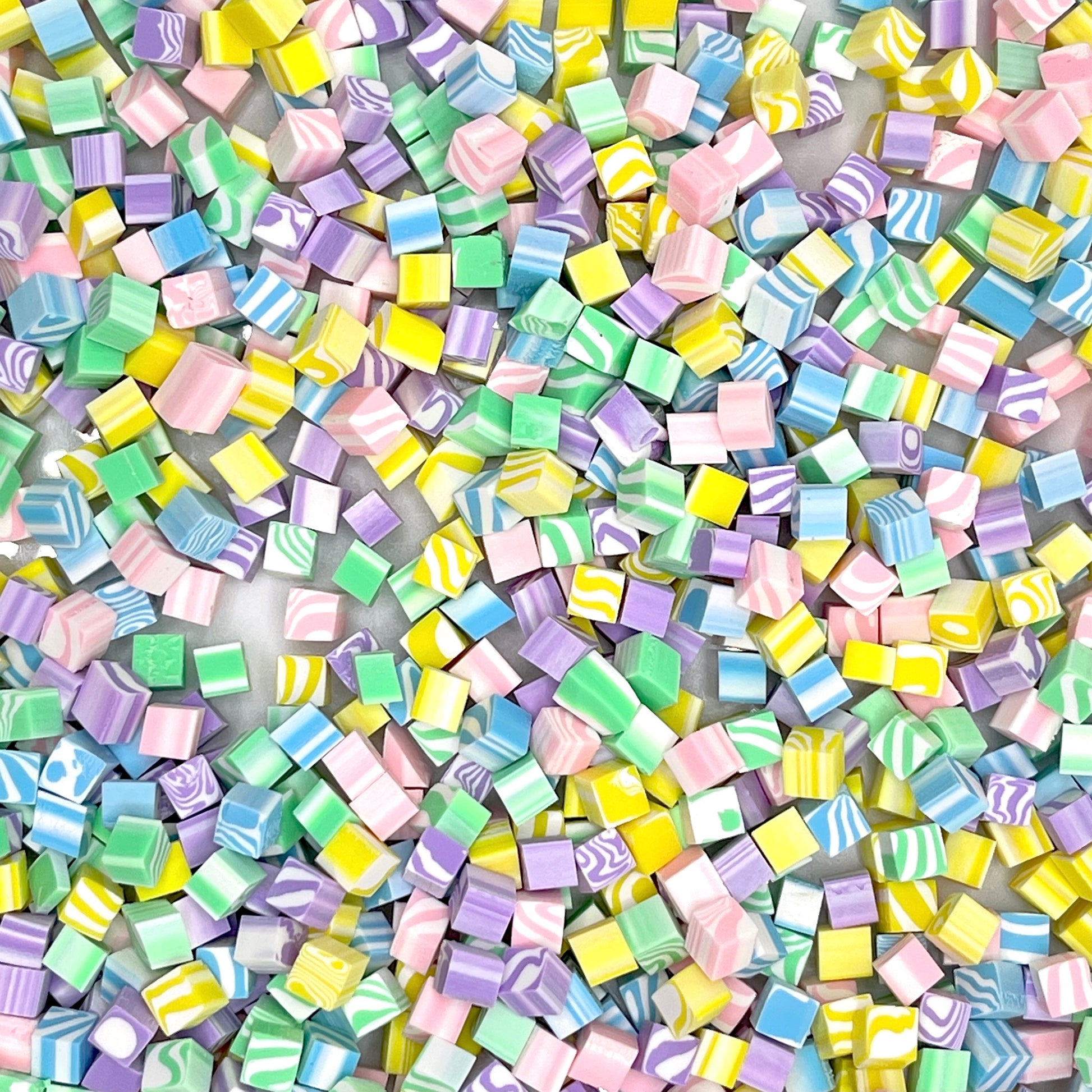 FAKE 5MM Pastel Cube Polymer Clay Sprinkles (NOT EDIBLE) D19-10