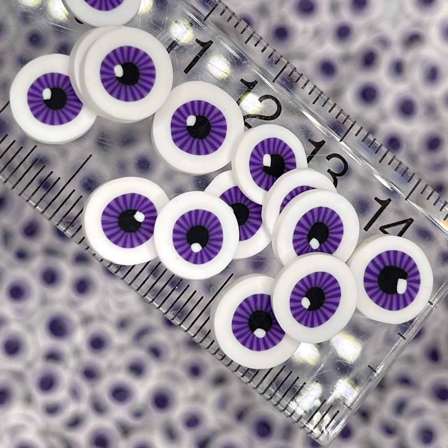 FAKE 10MM Purple Eyeball Halloween Polymer Clay Sprinkle (NOT EDIBLE) D24-29