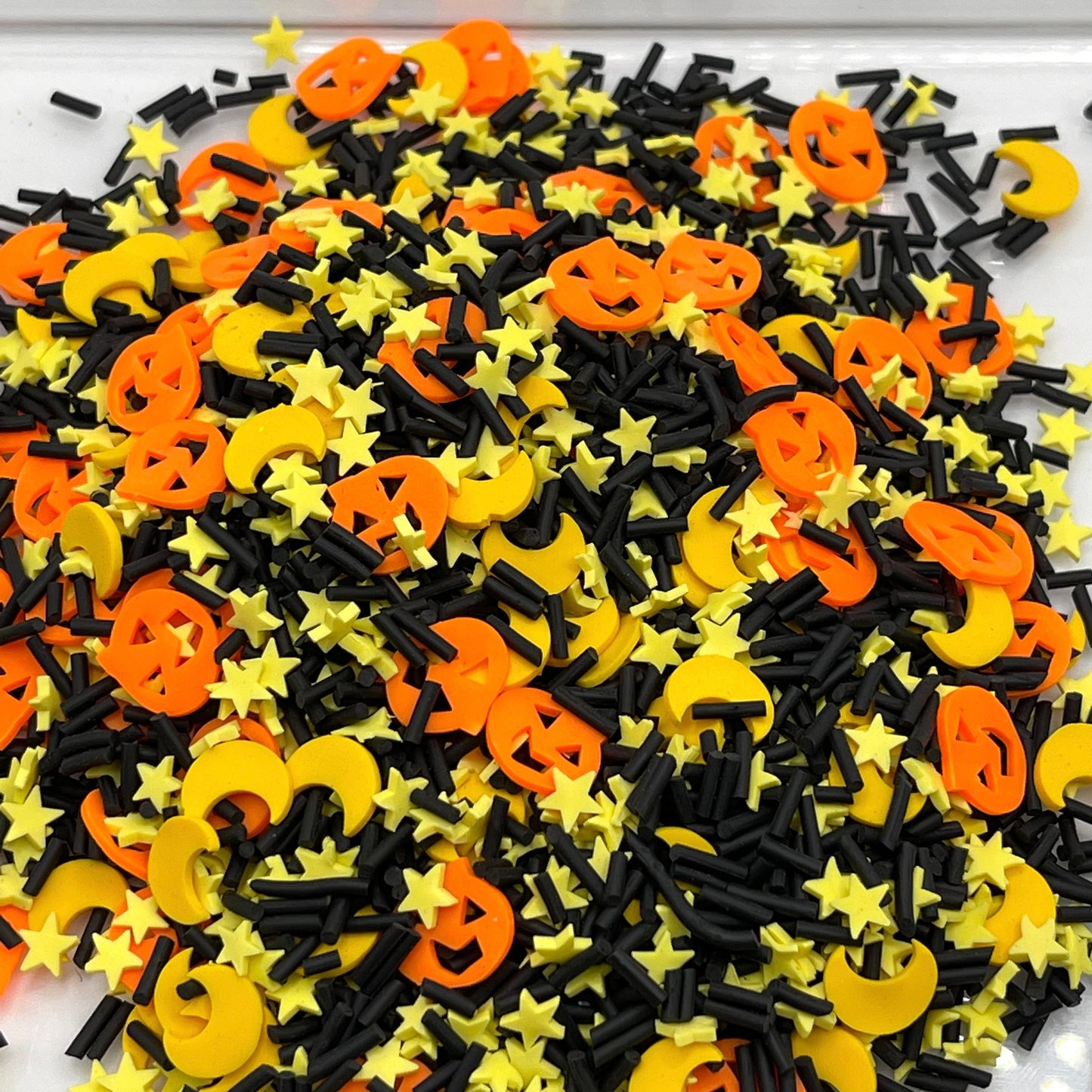 FAKE Pumpkin Moon and Star Halloween Polymer Clay Sprinkle Mix (NOT EDIBLE) D7-21