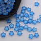 Bright Blue Spray Painted Glass Star Beads (8mm x 8.5mm x 4mm) AB8