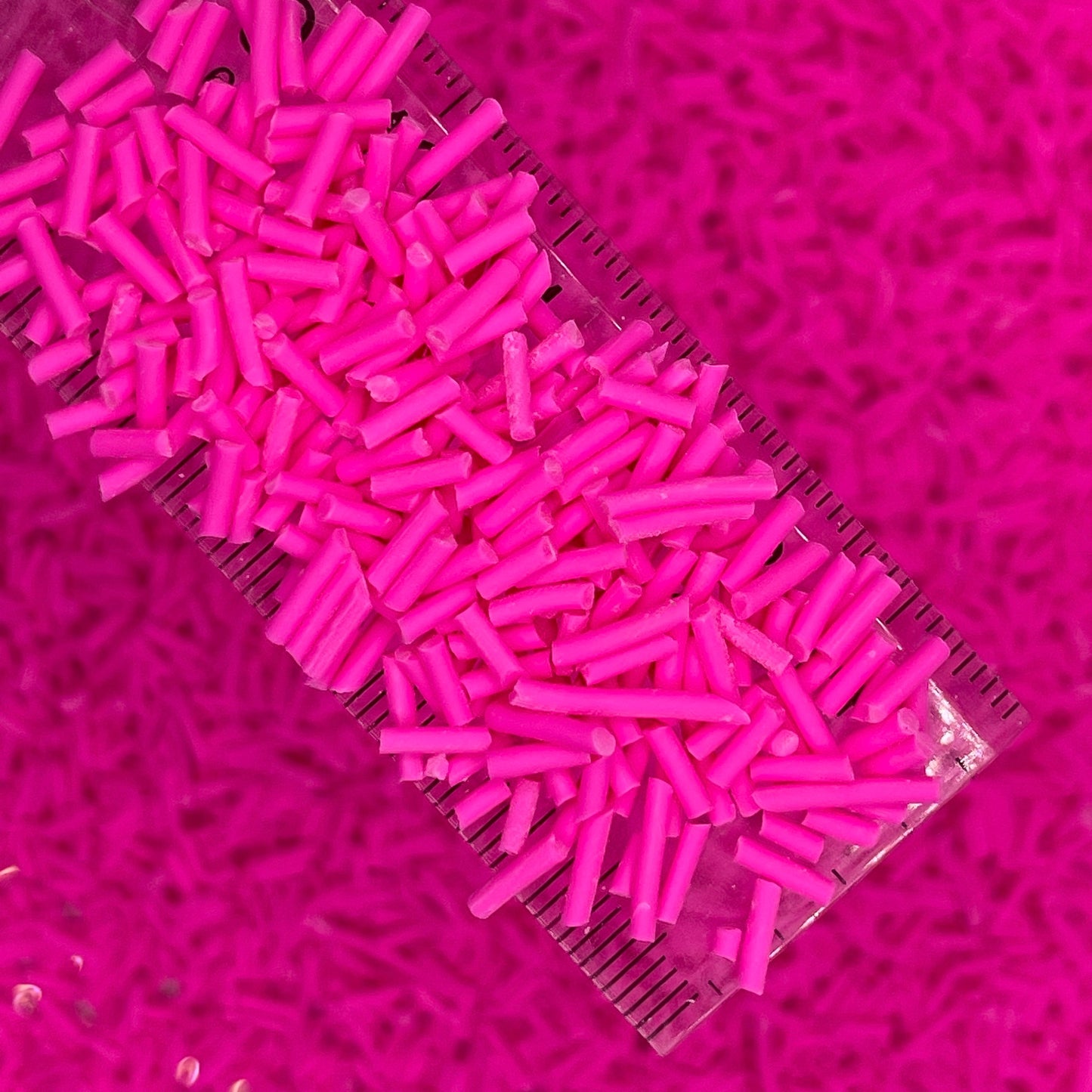 FAKE Hot Pink Short Polymer Clay Sprinkle (NOT EDIBLE) D16-21