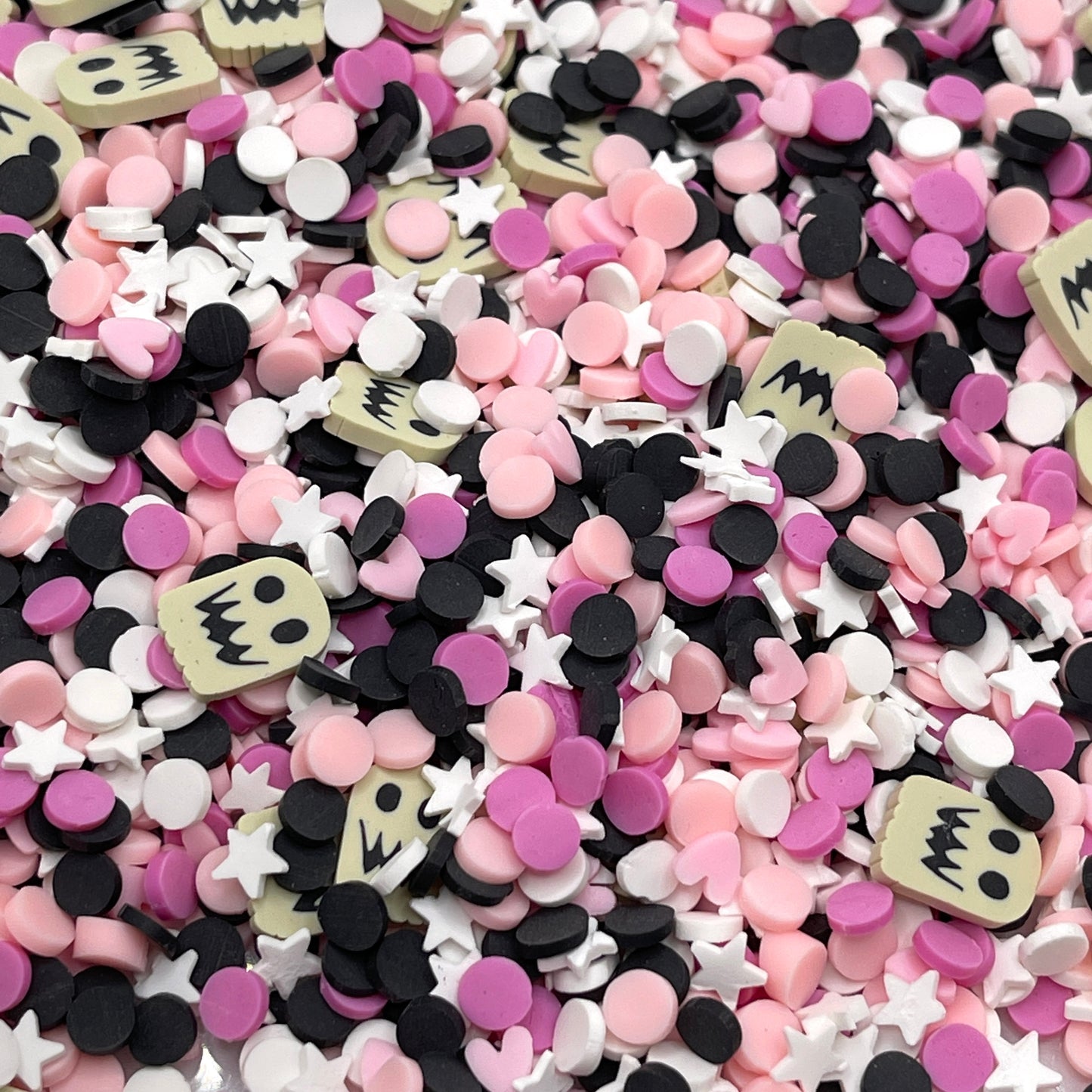 FAKE Black Pink Ghost Polymer Clay Sprinkle Mix (NOT EDIBLE) D7-27