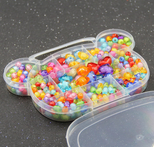 Mixed Color Transparent Bead Kit (Stars, Heart, Round, Flower)