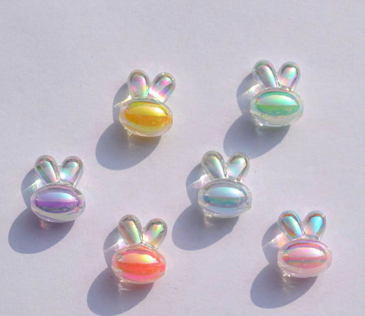 16MM AB Acrylic Bunny Rabbit Head Beads