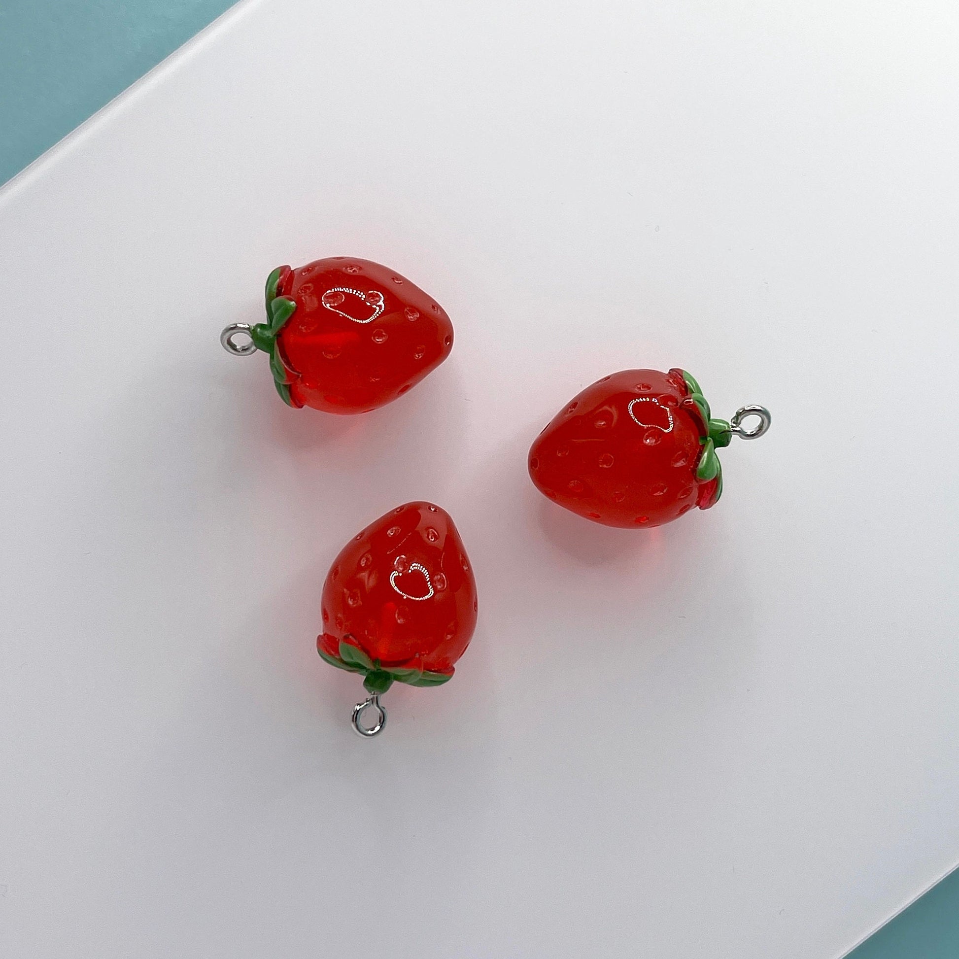 Acrylic Strawberry, Peach, Persimmon, Pineapple, Mangosteen, Grape, Orange and Avocado, Fruit Themed Charm Pendant