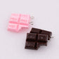 Pink/Brown Chocolate Bar Charm (25mm x 19mm)