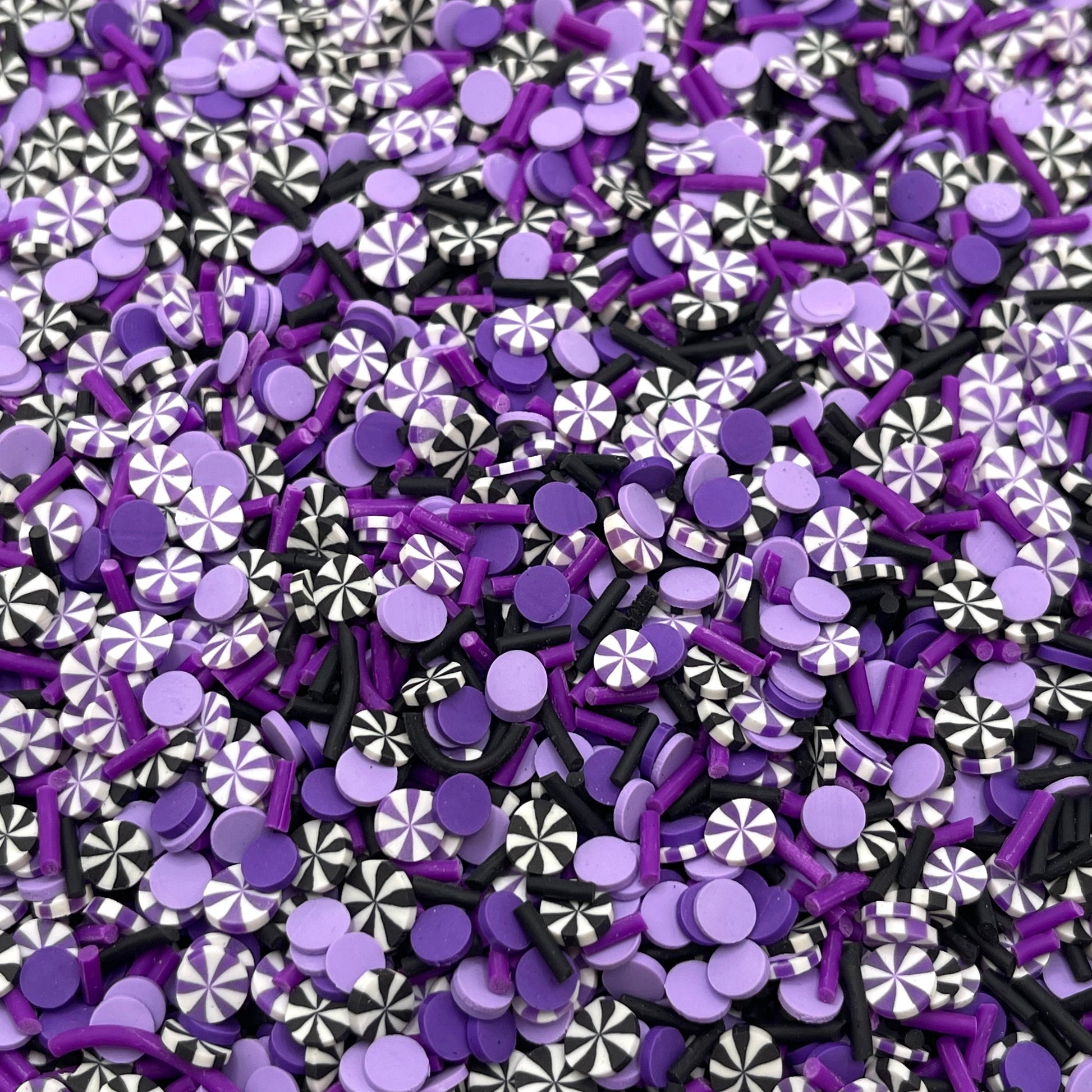 FAKE Purple and Black Peppermint Polymer Clay Sprinkle Mix (NOT EDIBLE) D6-27