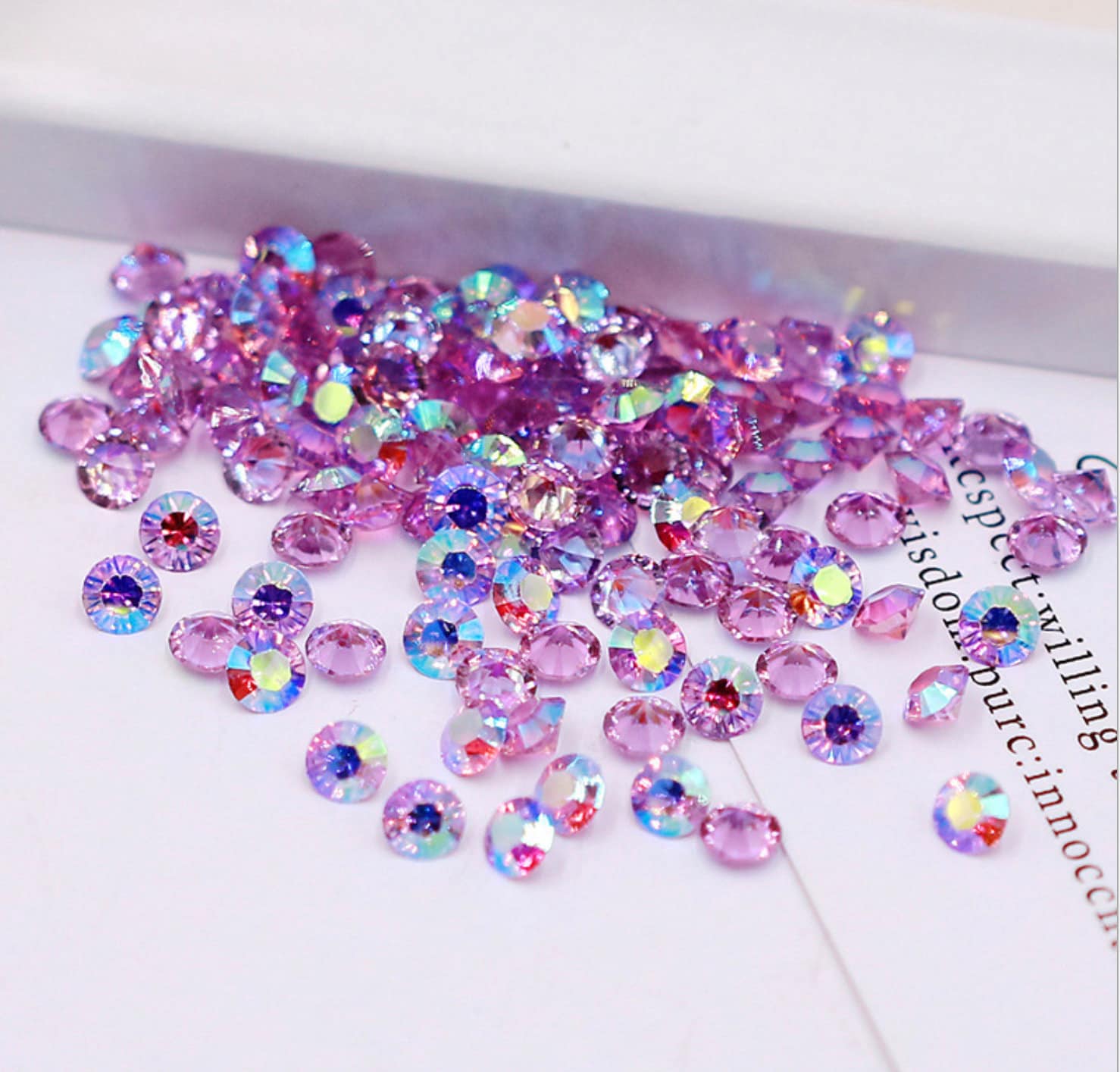 Purple AB Resin Rhinestones, Non-Hotfix, Pointed Rhinestone (4MM/6MM) D27-07