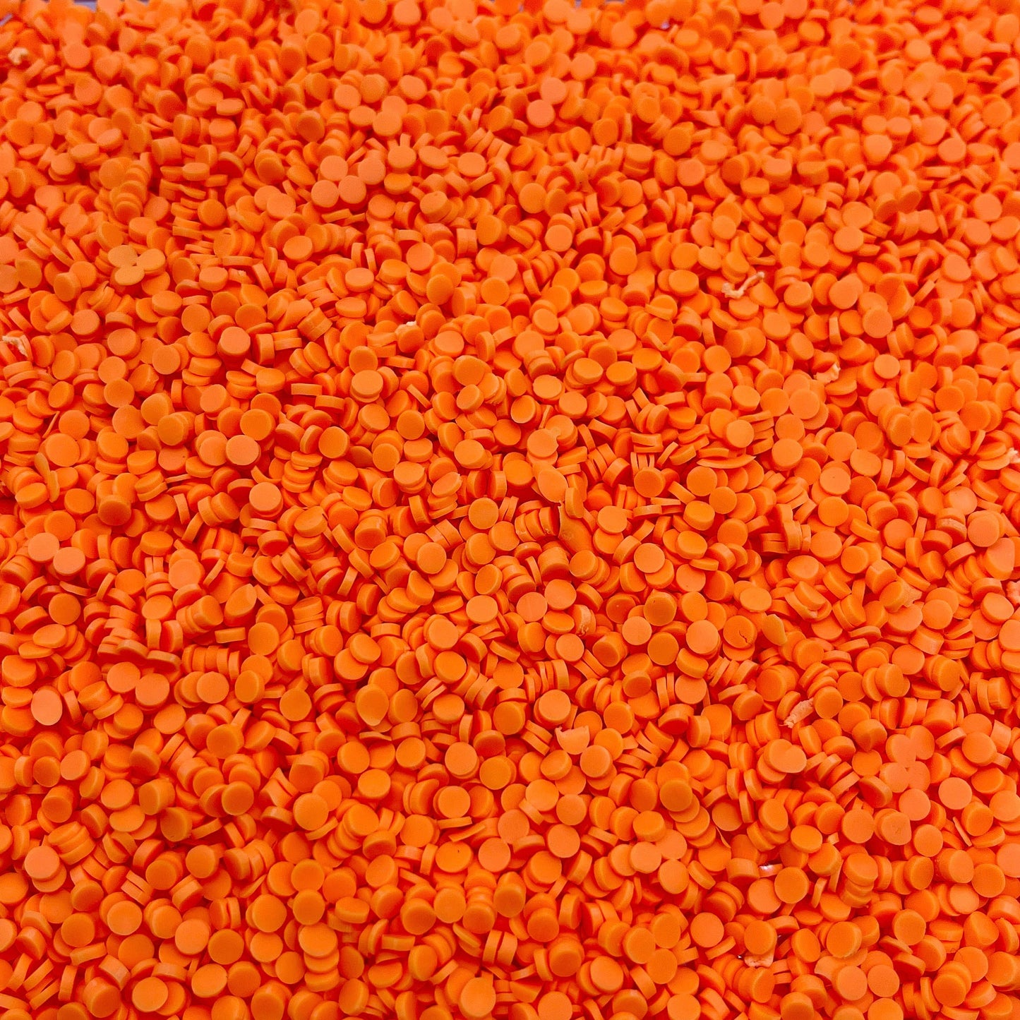 FAKE 3MM Orange Round Circle Disc Polymer Clay Sprinkle (NOT EDIBLE) D17-14