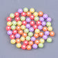 Mixed Color Acrylic Flat Round Beads with White Hearts (7MM x 4MM)