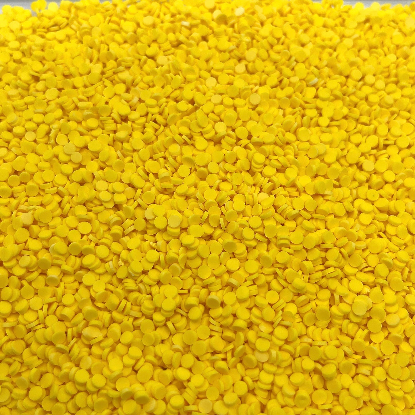 FAKE 3MM Yellow Round Circle Disc Polymer Clay Sprinkle (NOT EDIBLE) D17-06