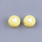 Mixed Color Acrylic Flat Round Beads with White Hearts (7MM x 4MM)