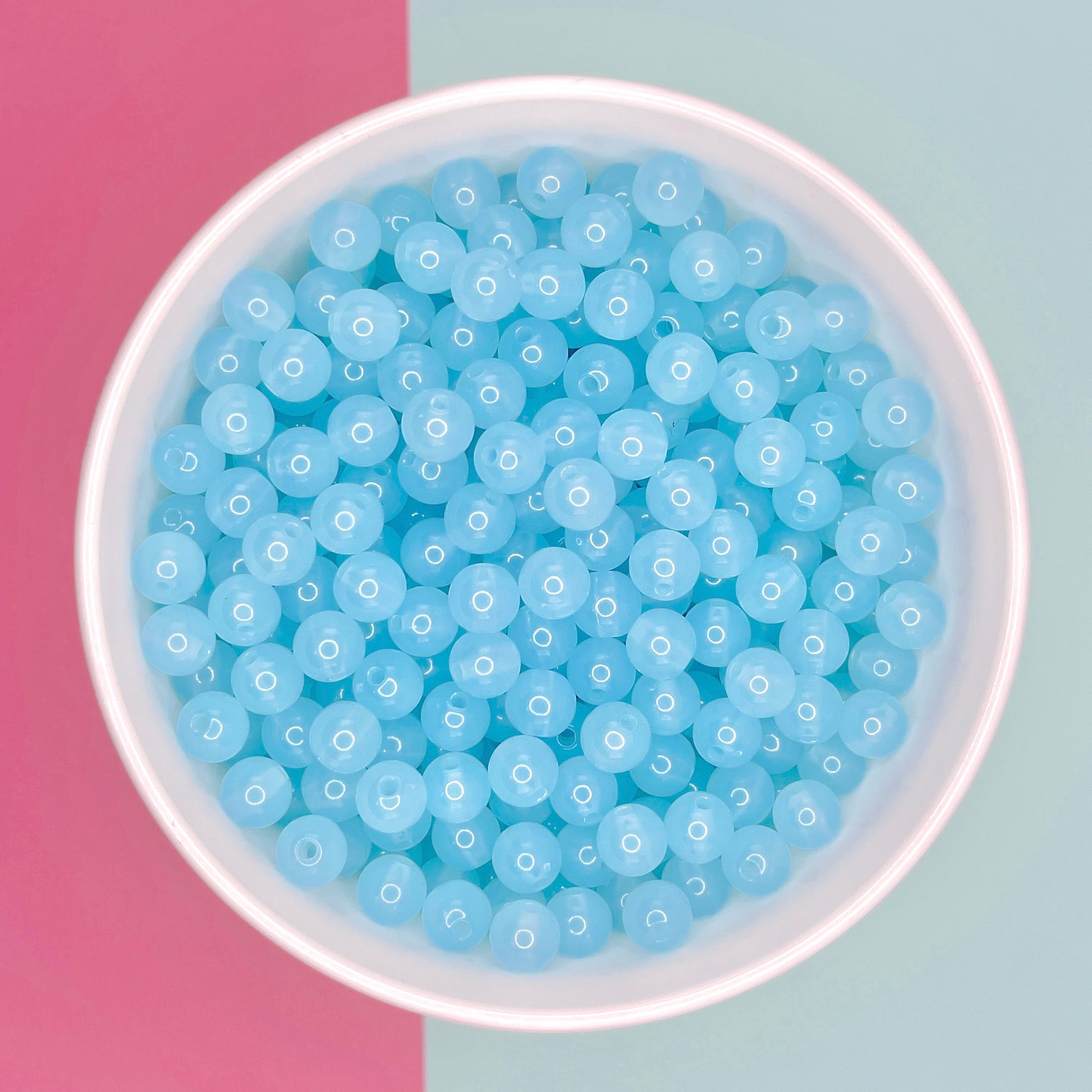 8MM Jelly Light Blue Acrylic Round Ball Beads